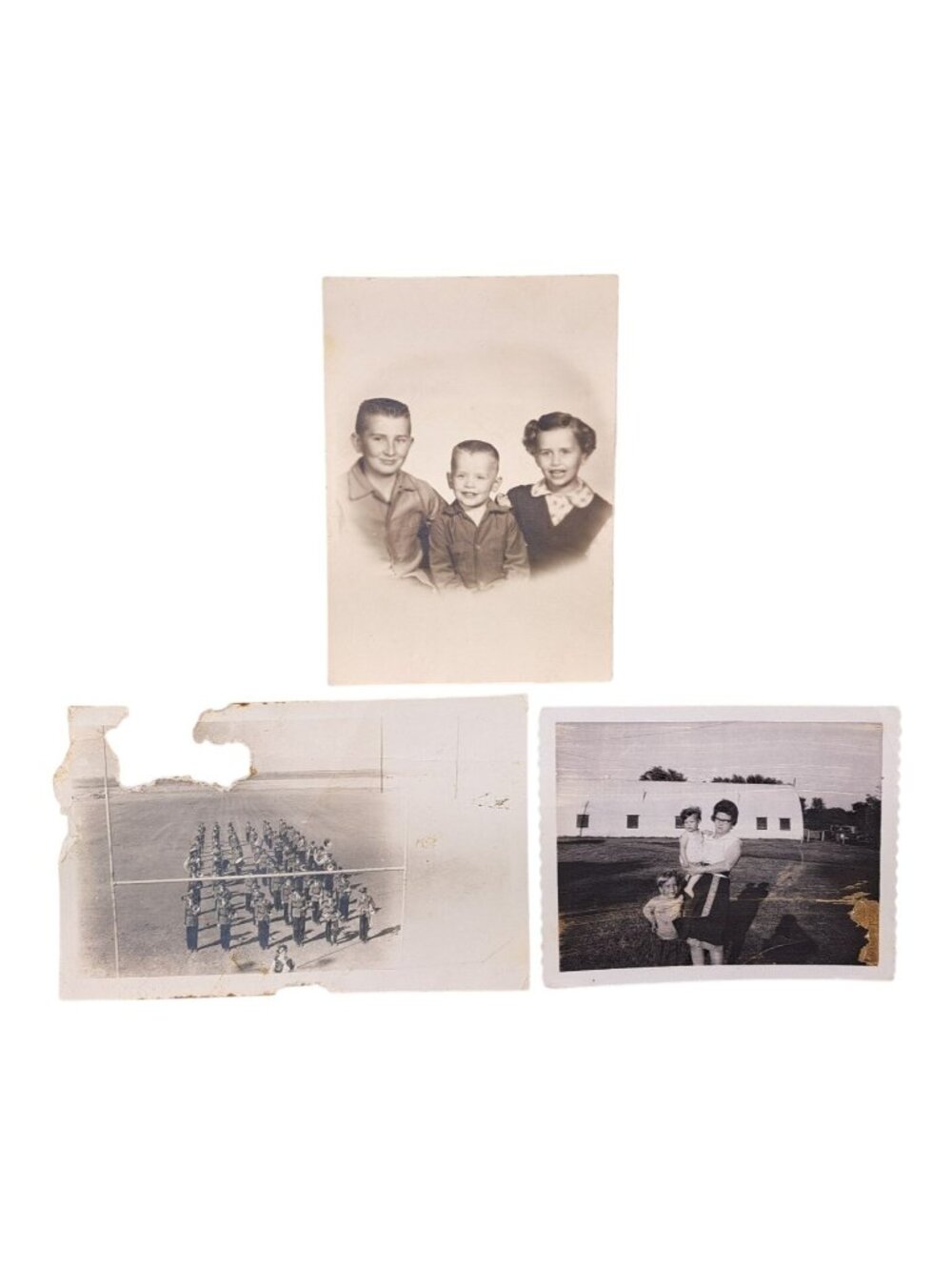 Vintage Black White Family & Marching Band Photos 1950s Lot Of 3 Originals Found